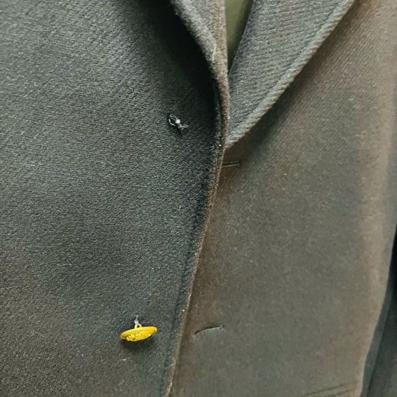 NWT The Kooples Ninfetta Wool Leather Coat Black Brass Buttons XS - Picture 10 of 11